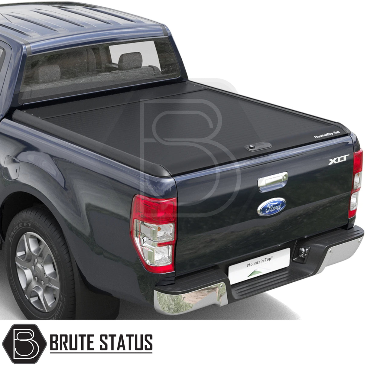 Ford Ranger 2012-2022 T6, T7, T8 Mountain Top Tonneau Cover Roller Shutter (Black)