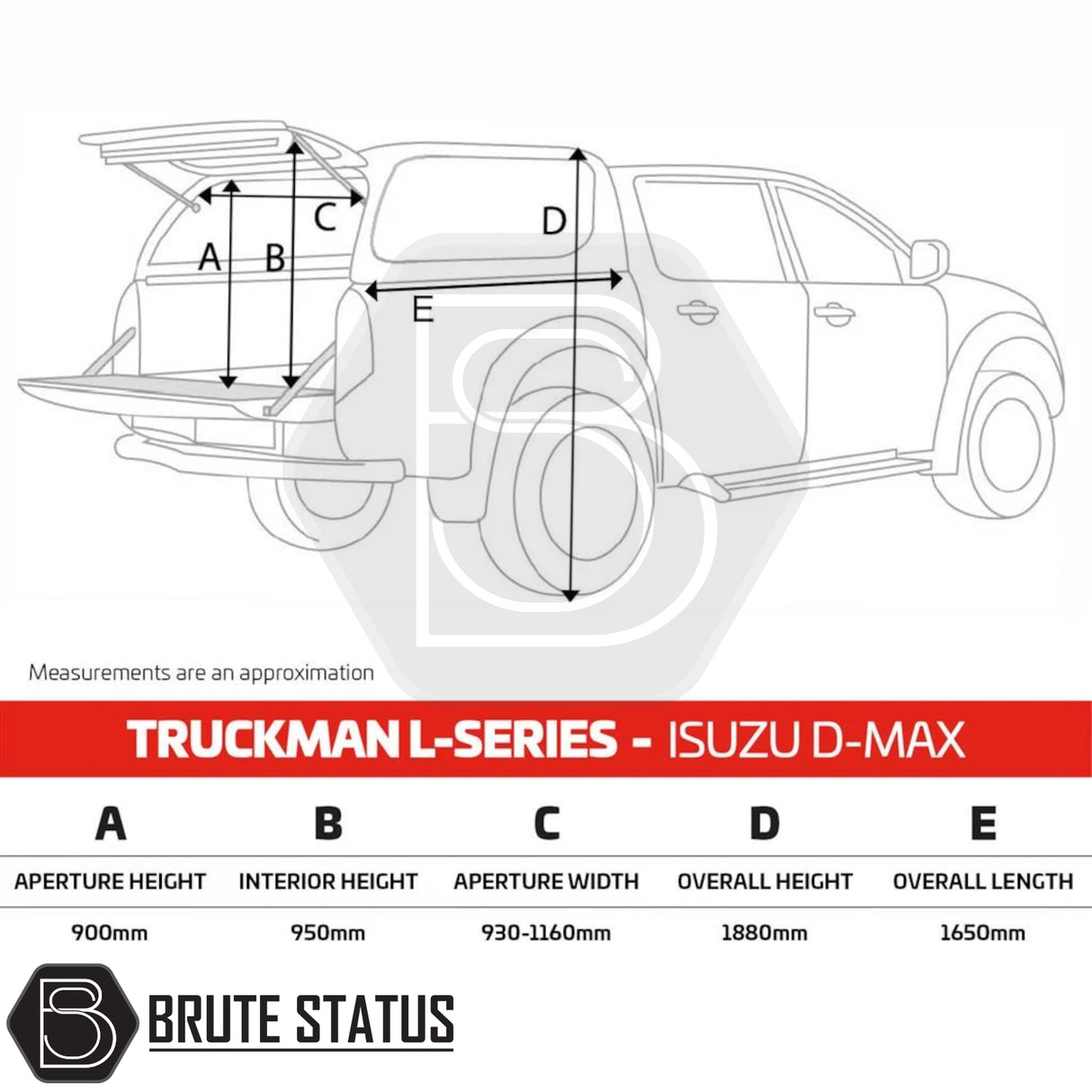 Isuzu D-Max 2021-2024 Truckman L-Series Hardtop Canopy - Remote Locking