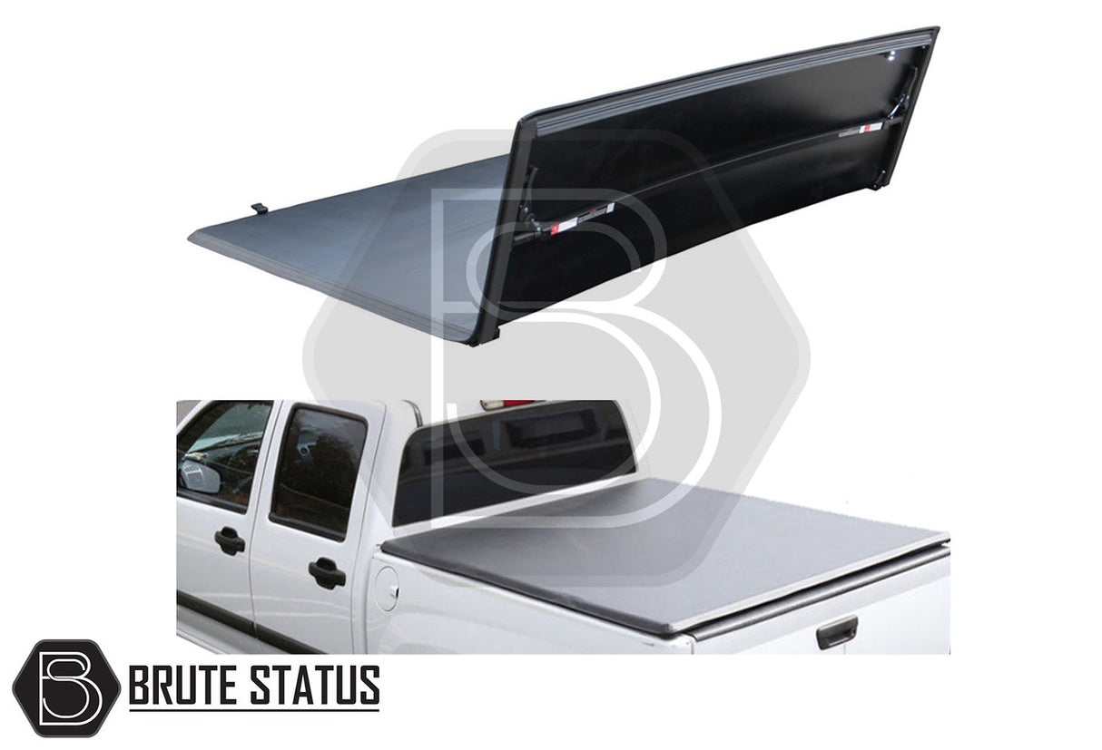Tonneau Cover for Ford Ranger Wildtrak, featuring a tri-fold design on a white truck with a black bed, enhancing aerodynamics and durability.