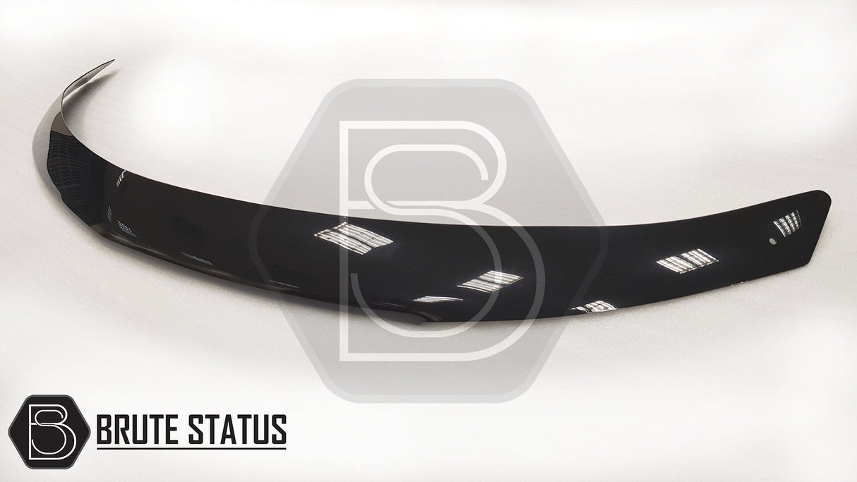 Mitsubishi L200 Series 5 2015-2019 Slim Style Bonnet Guard, acrylic black deflector, protects against bugs and stones, enhancing vehicle's style and durability.