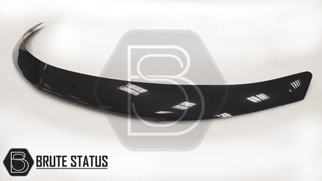 Mitsubishi L200 Series 5 2015-2019 Slim Style Bonnet Guard, acrylic black deflector, protects against bugs and stones, enhancing vehicle's style and durability.