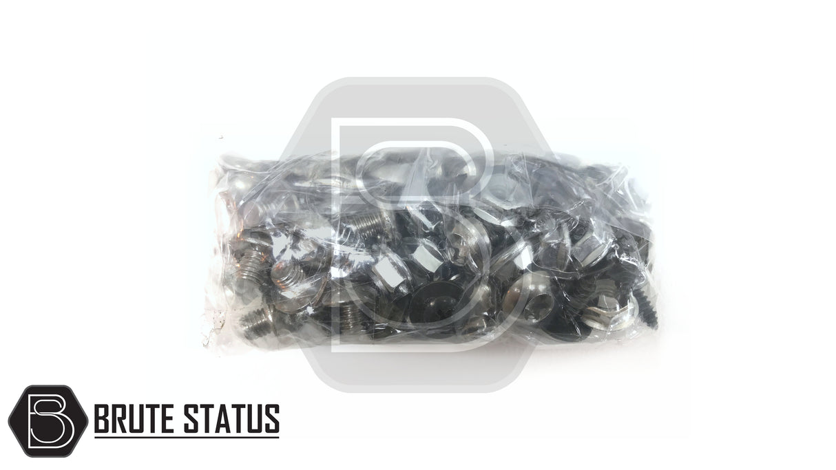 Isuzu D-Max 2016-2019 Wide Arch Kit (Fender Flares) shown in a plastic bag, includes screws and nuts for installation.