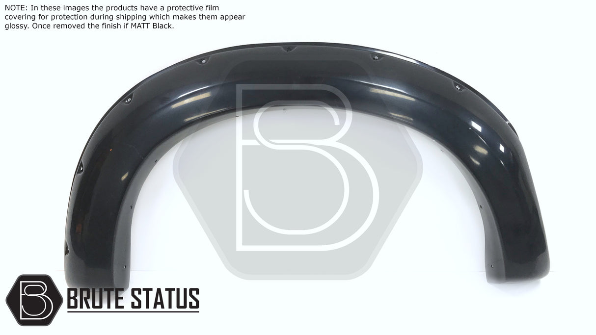 Isuzu D-Max 2016-2019 Wide Arch Kit (Fender Flares) with black finish, featuring stylish stainless steel fasteners for enhanced truck customization.