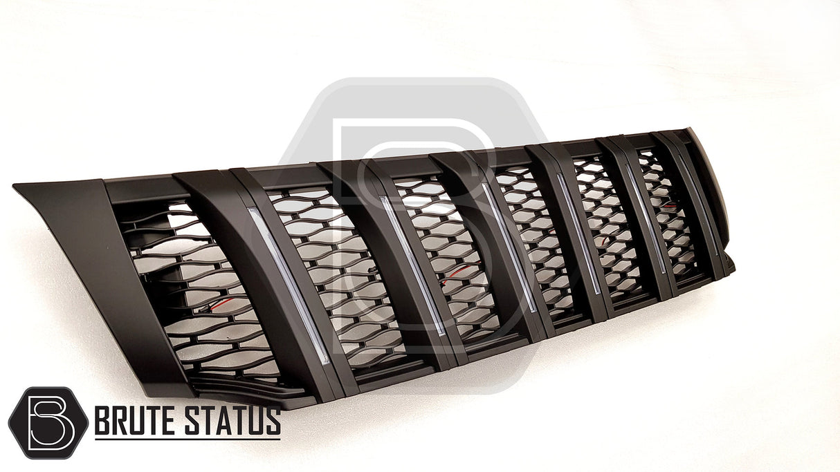 Brute Status matte black grille with white LEDs for nissan navara np300 2015-2022 models