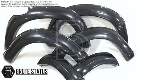Isuzu D-Max 2016-2019 Wide Arch Kit (Fender Flares) made from durable ABS plastic, featuring sleek black finish and stainless steel fasteners, for double cab models.