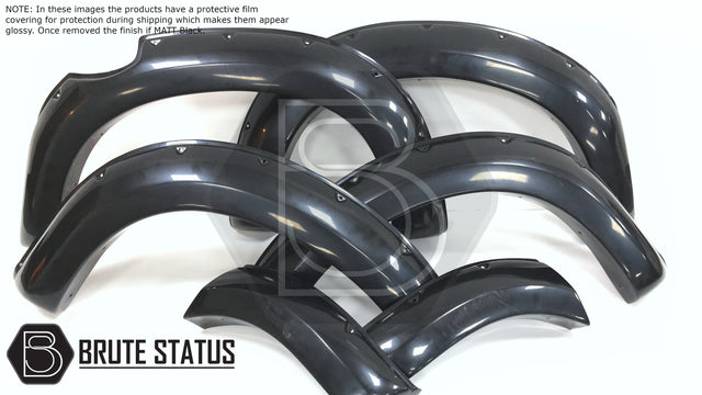 Isuzu D-Max 2016-2019 Wide Arch Kit (Fender Flares) made from durable ABS plastic, featuring sleek black finish and stainless steel fasteners, for double cab models.