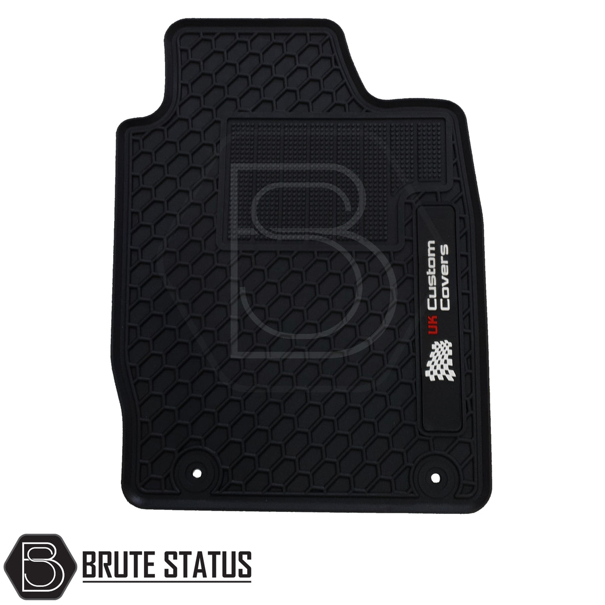 Isuzu D-Max 2012-2020 Double Cab Rubber Floor Mats, heavy-duty, non-slip, custom-fit for right-hand drive; protects against mud, dirt, and wear.