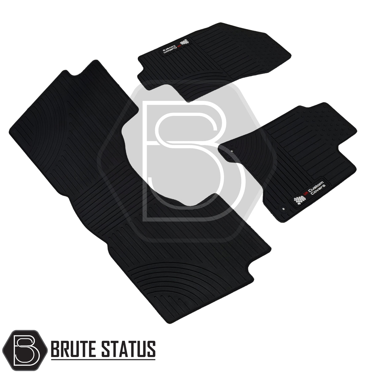 Nissan Navara NP300 2015-2023 Double Cab Rubber Floor Mats, custom-fit, durable, non-slip, and waterproof, designed specifically for right-hand drive vehicles.