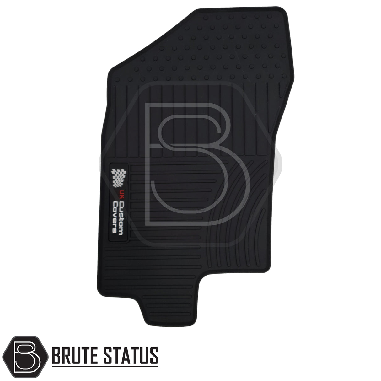 Nissan Navara NP300 2015-2023 Double Cab Rubber Floor Mats designed for right-hand drive, featuring heavy-duty, non-slip rubber with a 6mm thickness and 10mm lipped edging.