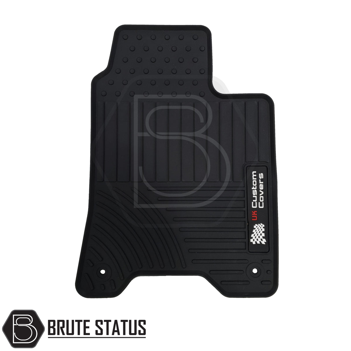 Nissan Navara NP300 2015-2023 Double Cab Rubber Floor Mats, custom fit, heavy-duty rubber with non-slip backing, suitable for right-hand drive vehicles.