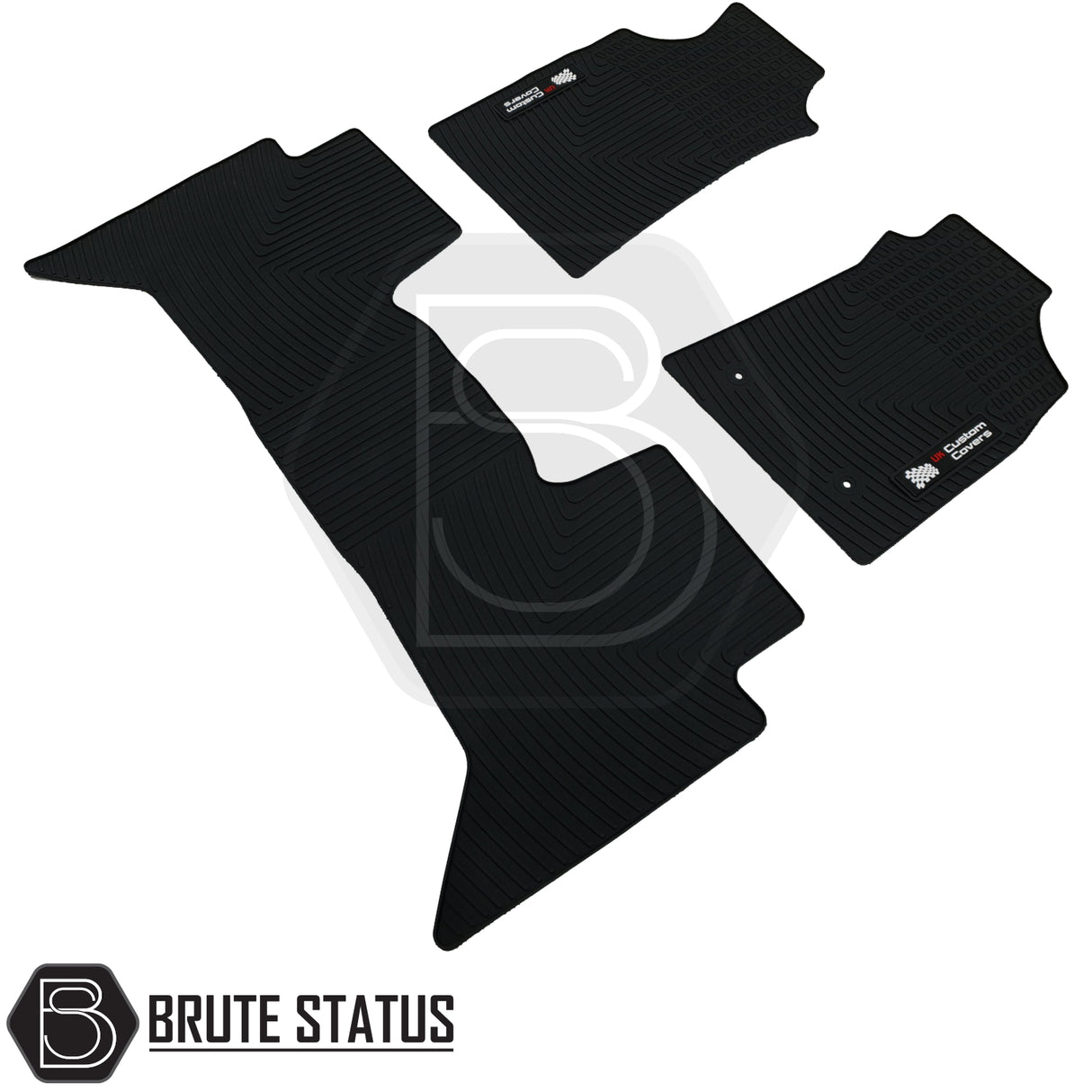 Toyota Hilux 2011-2016 Double Cab Rubber Floor Mats, custom-fit, heavy-duty, waterproof with non-slip backing, ideal for right-hand drive vehicles.