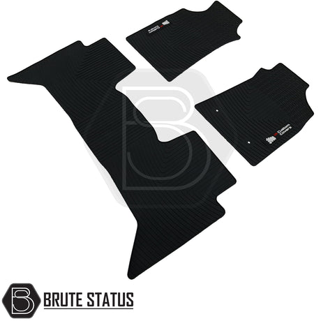 Toyota Hilux 2011-2016 Double Cab Rubber Floor Mats, custom-fit, heavy-duty, waterproof with non-slip backing, ideal for right-hand drive vehicles.