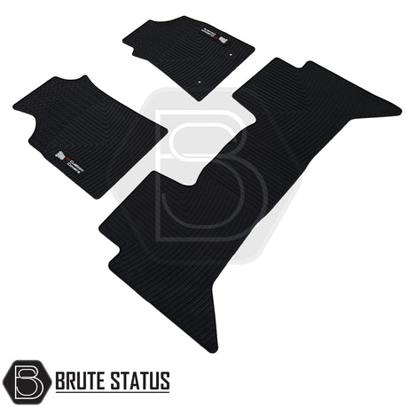 Toyota Hilux 2011-2016 Double Cab Rubber Floor Mats, custom-fit, heavy-duty, non-slip, designed for right-hand drive, protects from mud and dirt with ultra-smart look.