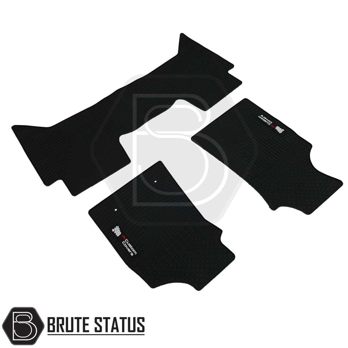 Toyota Hilux 2011-2016 Double Cab Rubber Floor Mats, designed for right-hand drive vehicles, feature heavy-duty, non-slip rubber with a smart, custom fit for optimal interior protection.