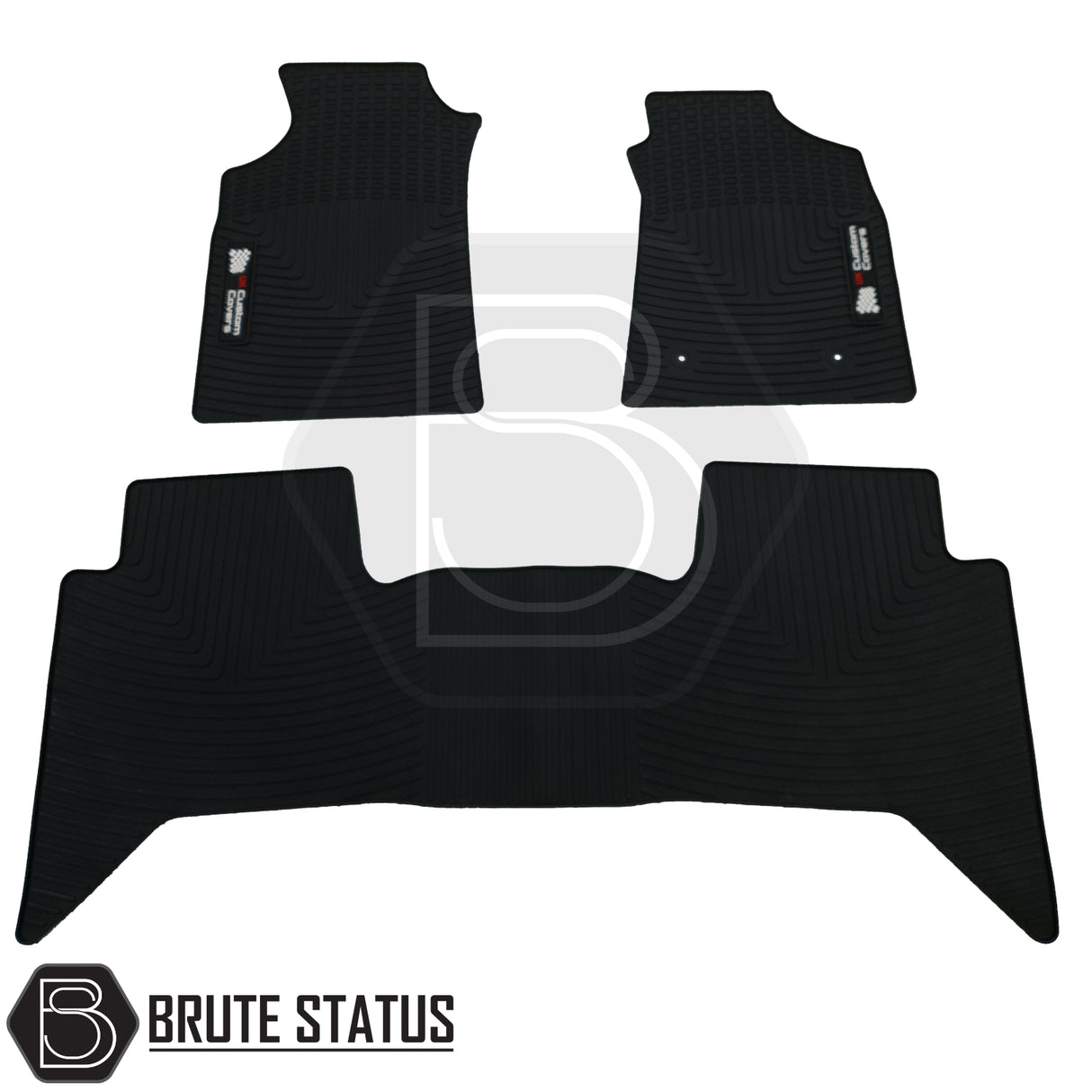 Toyota Hilux 2011-2016 Double Cab Rubber Floor Mats designed for right-hand drive vehicles, featuring durable, non-slip, waterproof rubber with custom fit for heavy-duty protection.