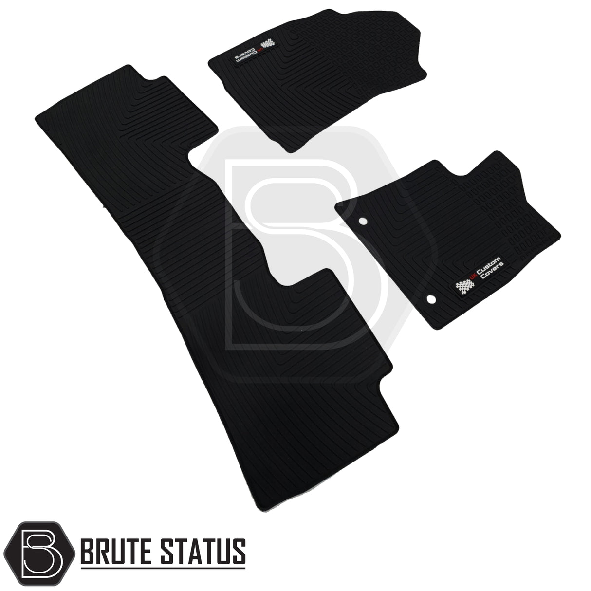 Toyota Hilux 2016+ MK8 & MK9 Double Cab Rubber Floor Mats, tailored for right-hand drive, heavy-duty, non-slip, waterproof, with 6mm thickness and 10mm lipped edging.