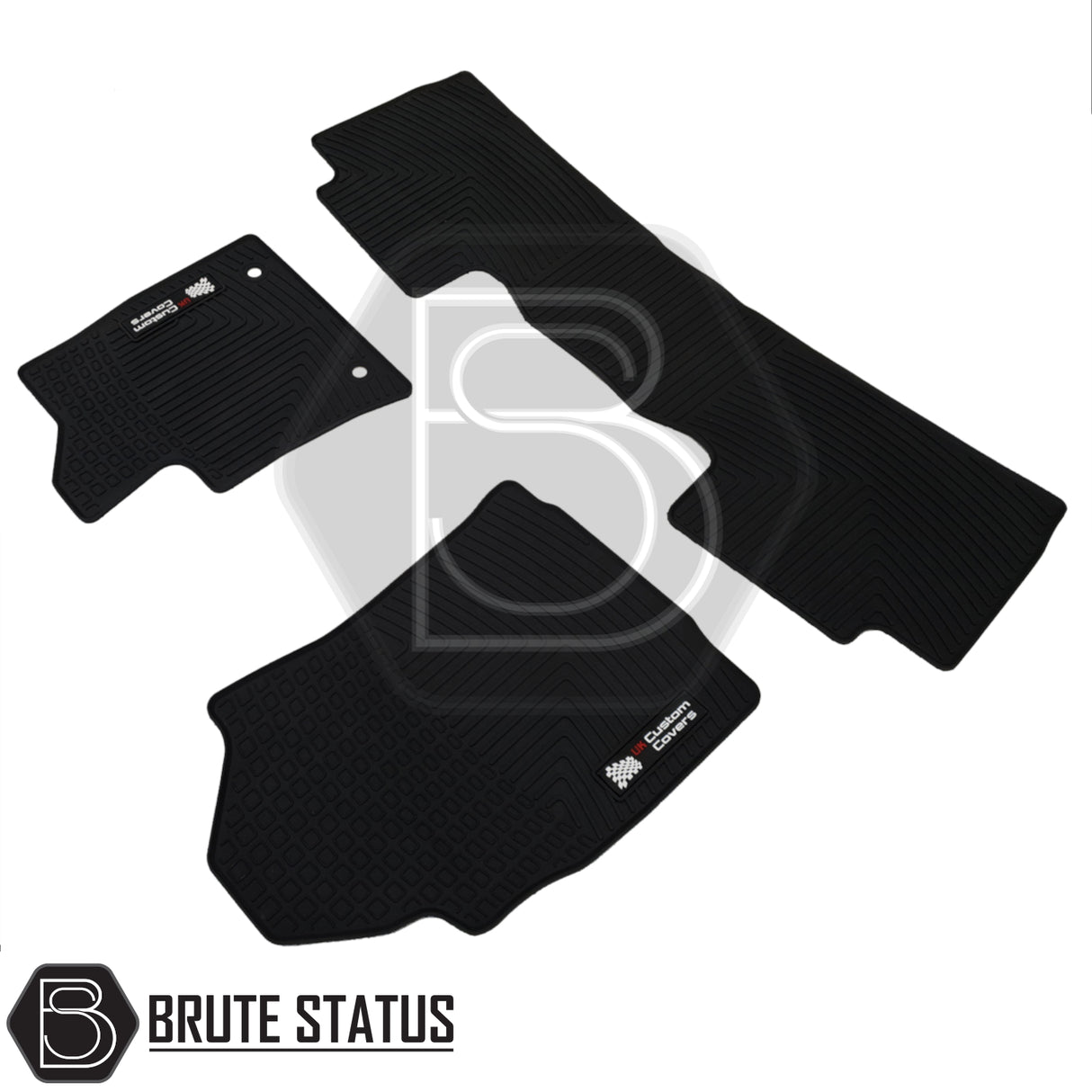 Toyota Hilux 2016+ MK8 & MK9 Double Cab Rubber Floor Mats, heavy duty, custom fit, non-slip, waterproof, suitable for right-hand drive vehicles, includes front and rear mats.