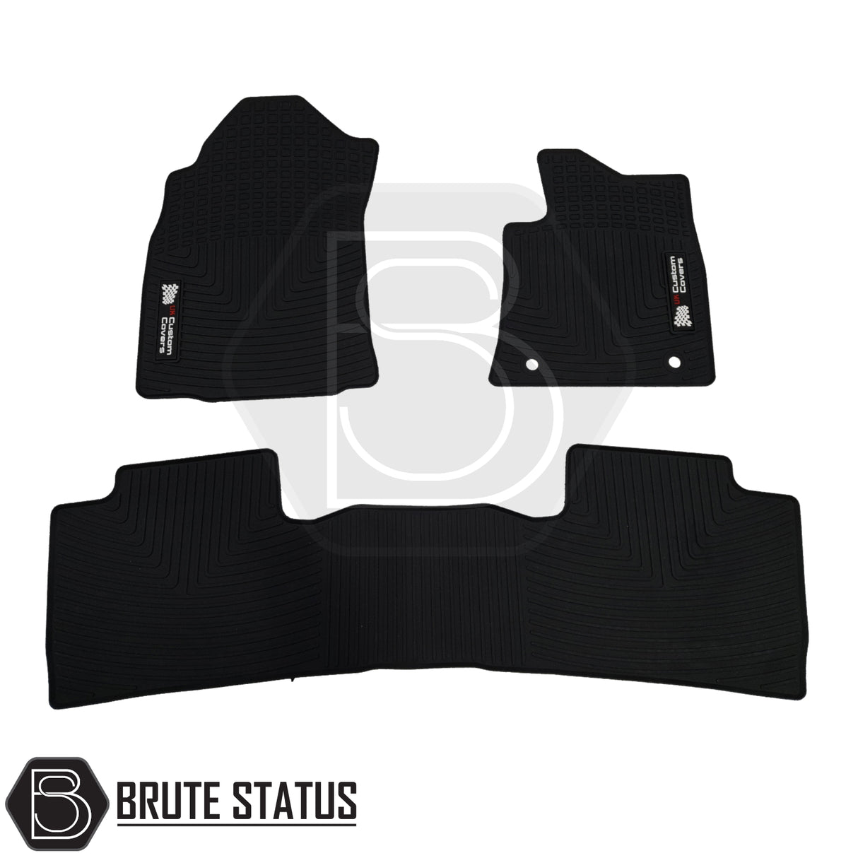 Toyota Hilux 2016+ MK8 & MK9 Double Cab Rubber Floor Mats, heavy-duty, custom-fit, and waterproof, designed for right-hand drive vehicles, offering durable protection and a sleek look.