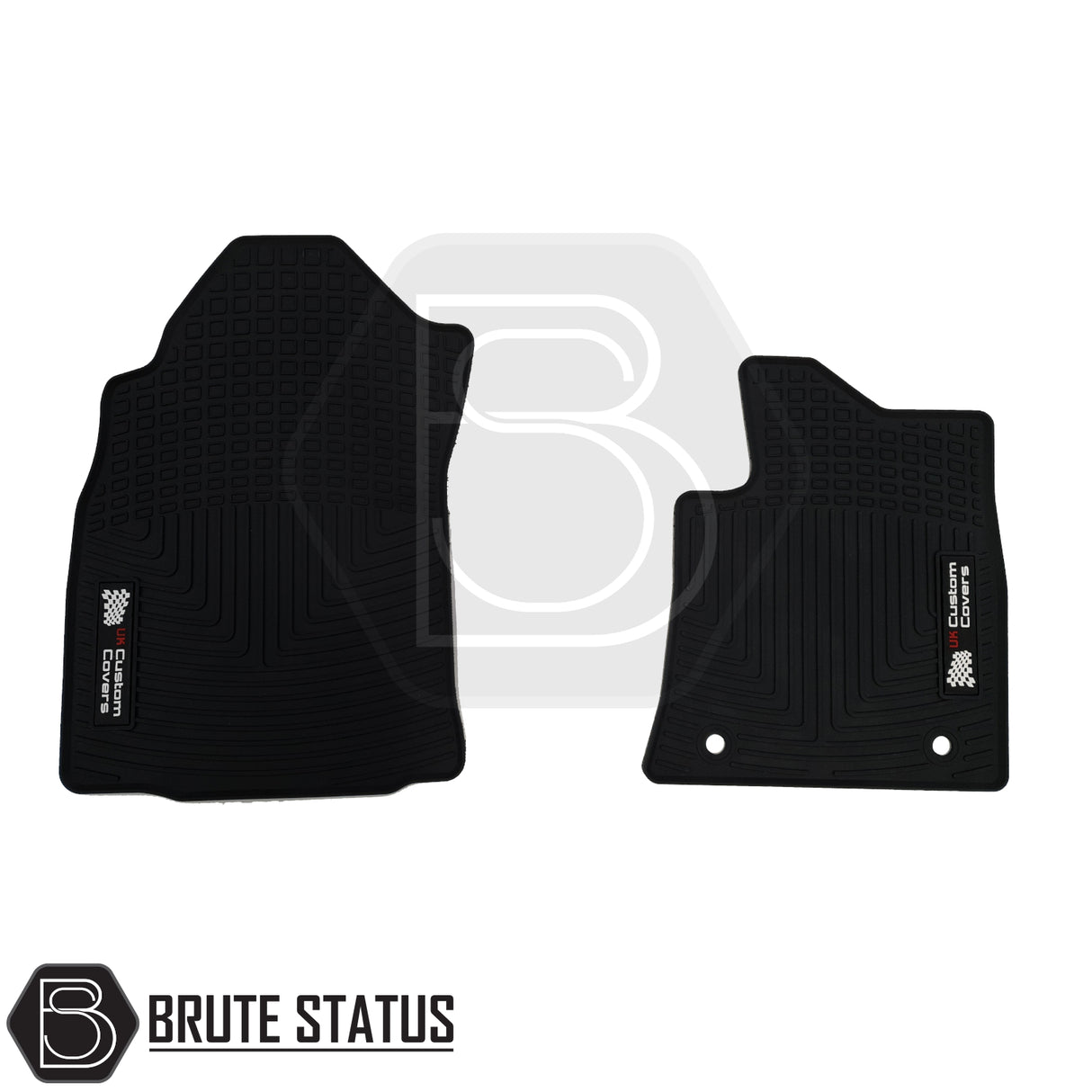 Toyota Hilux 2016+ MK8 & MK9 Double Cab Rubber Floor Mats, tailored for right-hand drive, featuring heavy-duty rubber with non-slip backing for optimal interior protection.