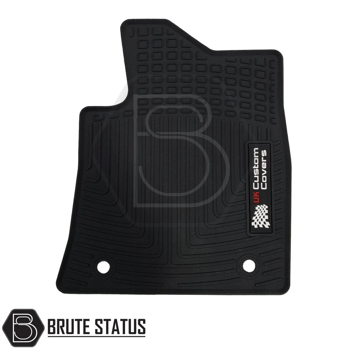 Toyota Hilux 2016+ MK8 & MK9 Double Cab Rubber Floor Mats, tailored for right-hand drive, heavy-duty rubber with non-slip backing, designed for protection and style.