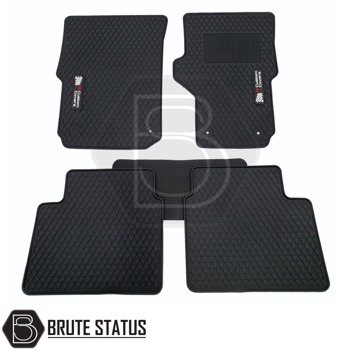 Volkswagen Amarok 2010-2017 Double Cab Rubber Floor Mats, featuring tailored fit, heavy-duty rubber, non-slip backing, and waterproof design for right-hand drive trucks.