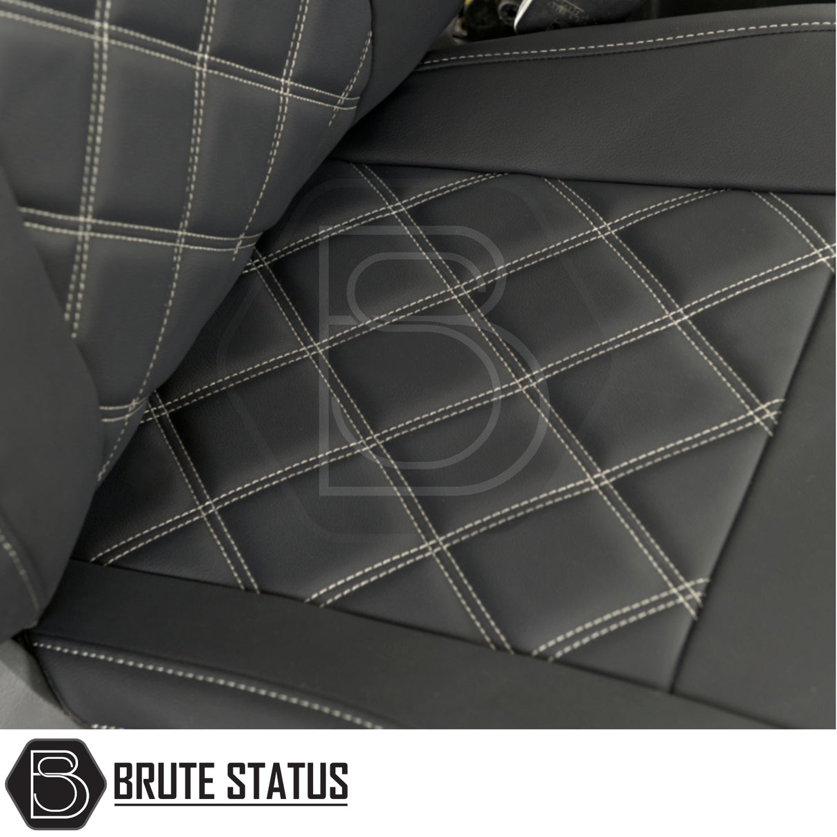 Ford Ranger 2016-2022 T7 & T8 Wildtrak Double Cab tailored leatherette seat covers, showcasing premium, foam-backed material for precise fit and durable protection.