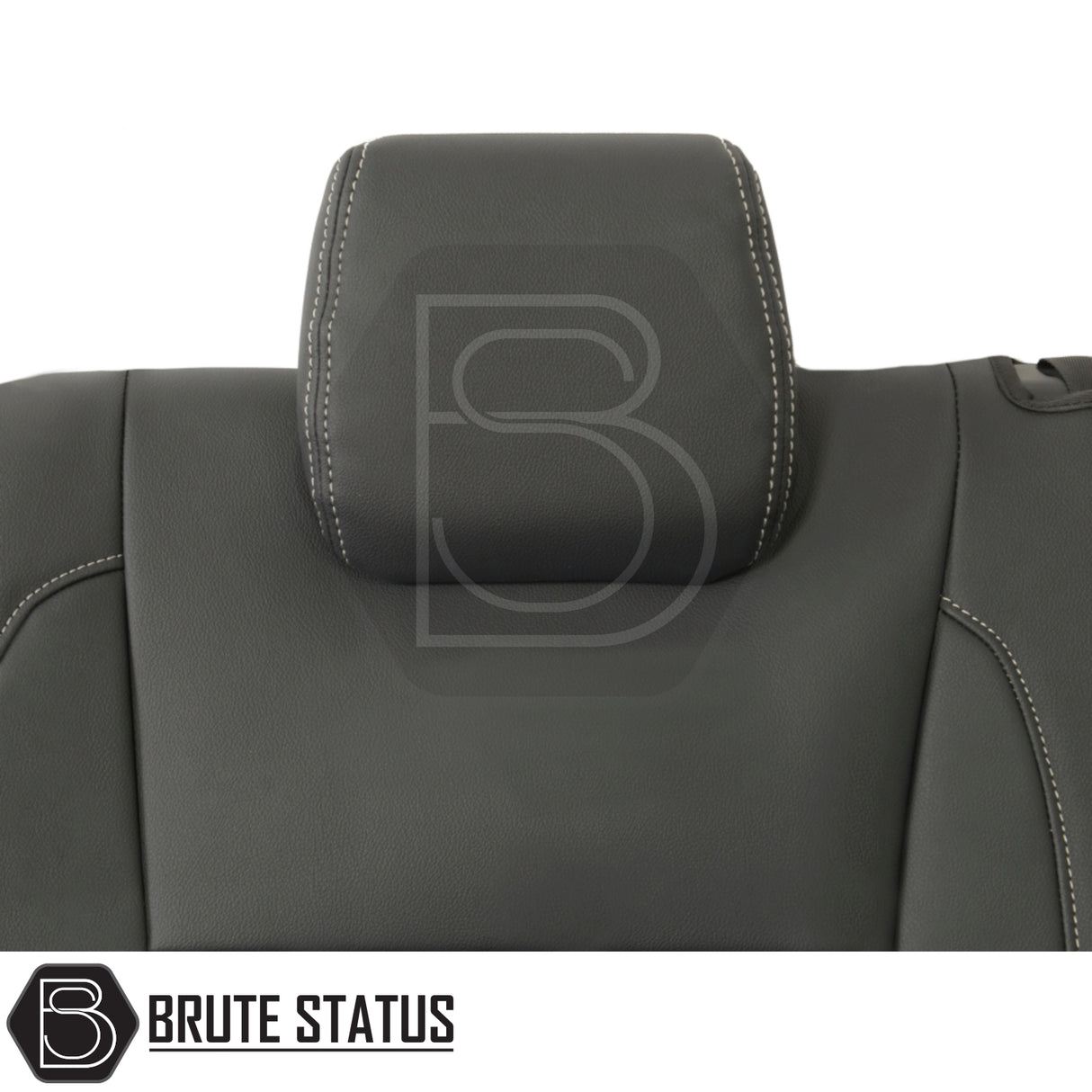 Ford Ranger 2016-2022 Wildtrak tailored leatherette seat covers, close-up of durable, snug-fitting headrest cover, showcasing premium, foam-backed material for enhanced protection.
