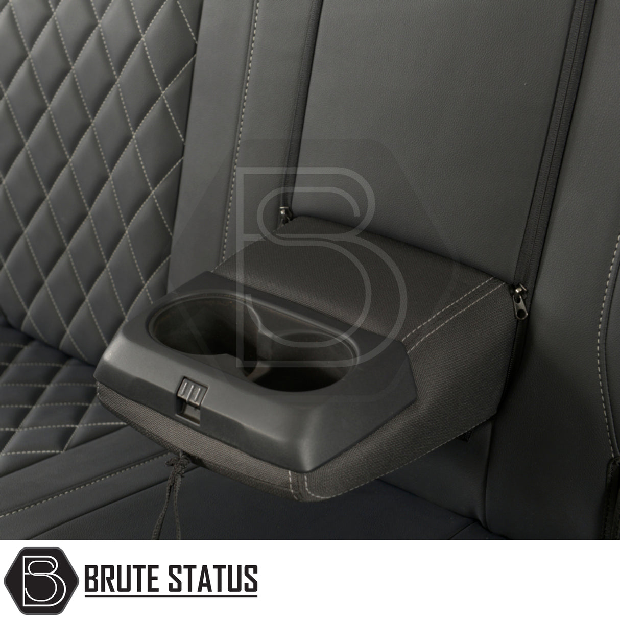 Ford Ranger 2016-2022 Wildtrak Double Cab tailored leatherette car seat covers, showcasing a snug fit and premium foam-backed leatherette material in a vehicle interior.