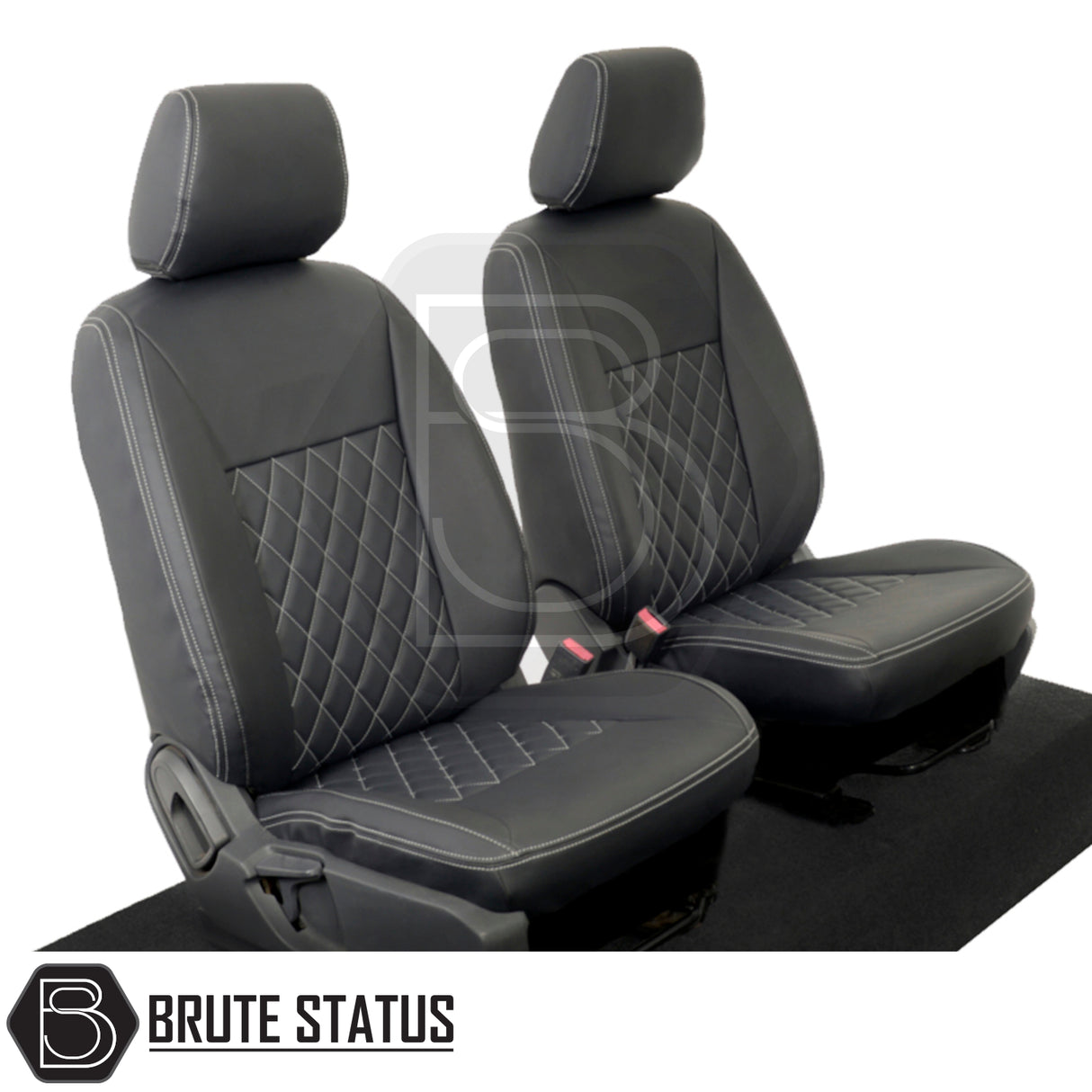 Ford Ranger 2016-2022 T7 & T8 Wildtrak Double Cab Tailored Leatherette Seat Covers showcase premium foam-backed leatherette, precisely tailored for perfect fit and protection.