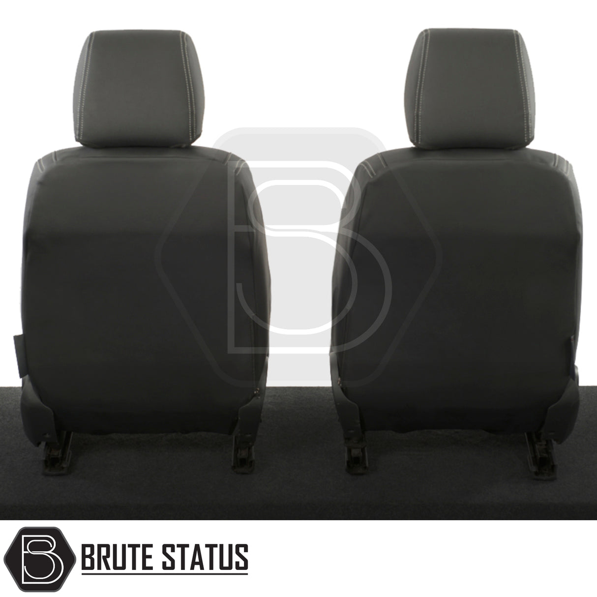 Ford Ranger 2016-2022 T7 & T8 Wildtrak Double Cab tailored leatherette seat covers, showcasing precise fit and premium materials for enhanced vehicle interior.