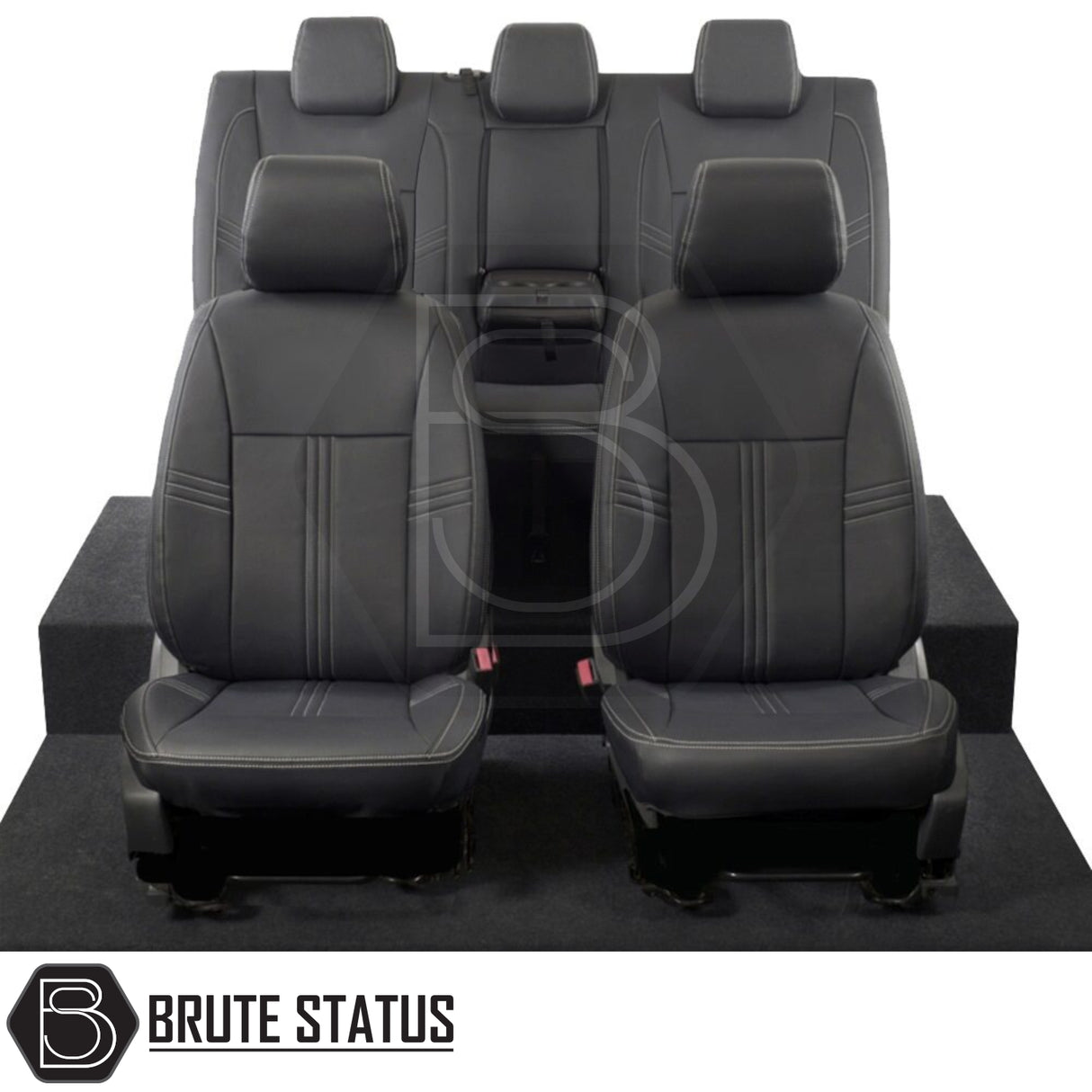 Ford Ranger 2016-2022 T7 & T8 Wildtrak tailored leatherette seat covers, showcasing precise fit and premium materials for enhanced interior protection and style.