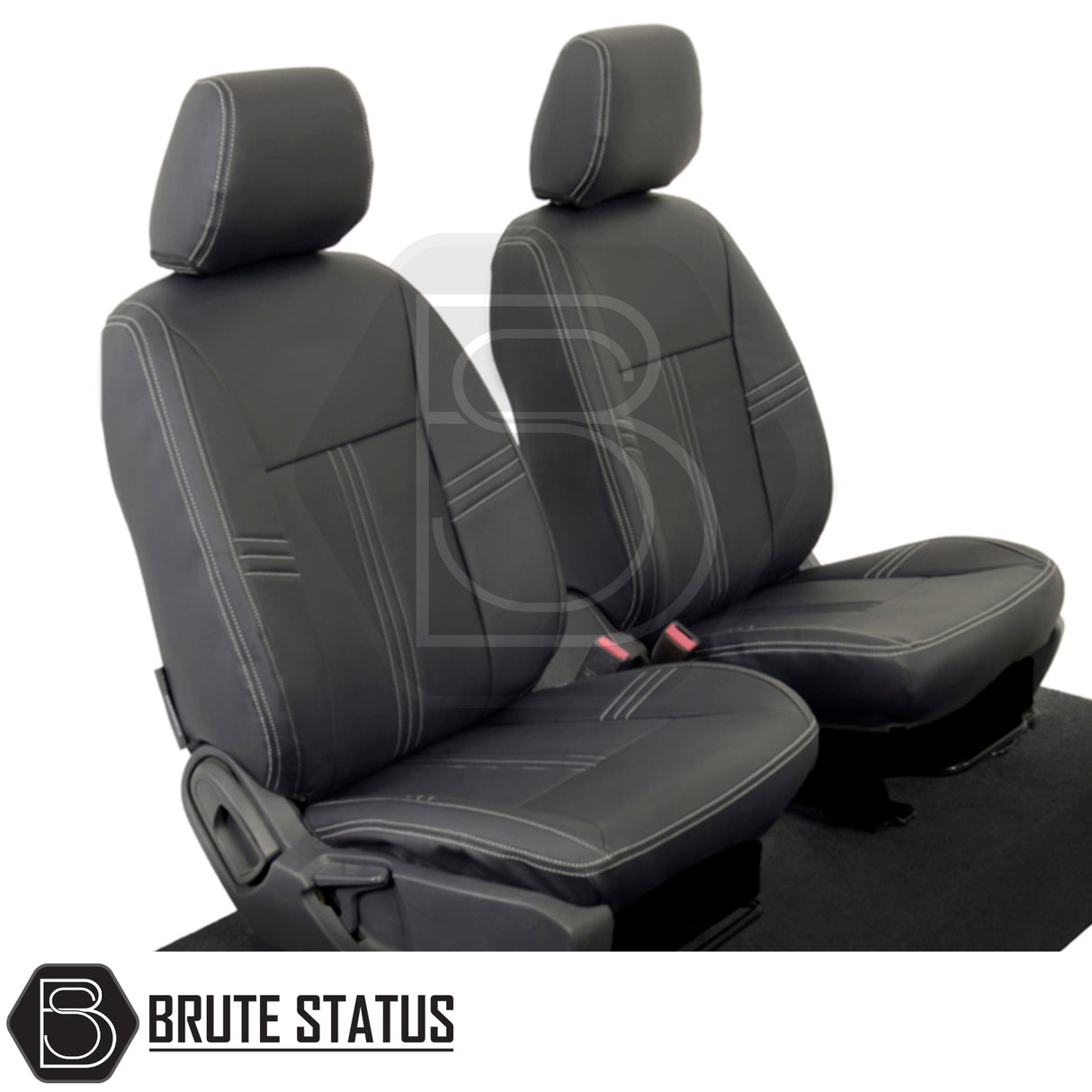 Ford Ranger 2016-2022 T7 & T8 Wildtrak Double Cab Tailored Leatherette Seat Covers, showcasing premium, snug-fitting foam-backed leatherette for enhanced protection and style in your vehicle.
