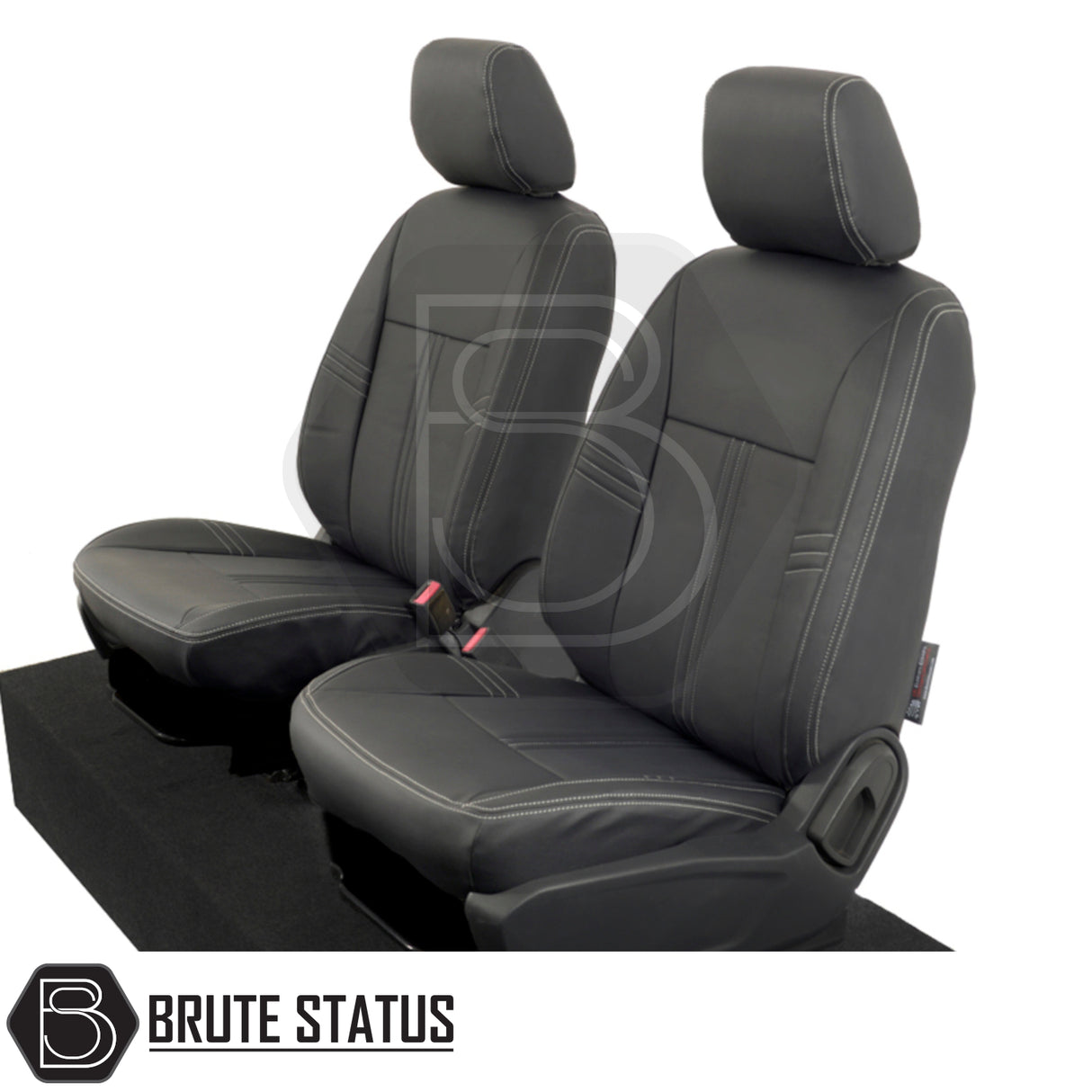 Ford Ranger 2016-2022 T7 & T8 Wildtrak Double Cab Tailored Leatherette Seat Covers, showcasing premium foam-backed leatherette material, custom fit, and durable protection for seats.