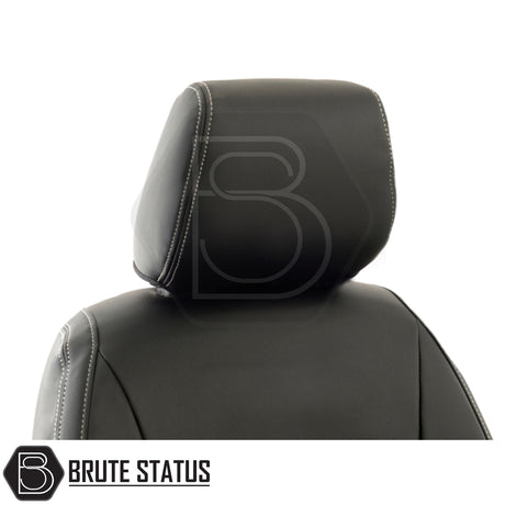 Ford Ranger tailored leatherette seat cover with headrest, designed for 2012-2022 models, featuring premium materials and custom fit for enhanced interior protection.