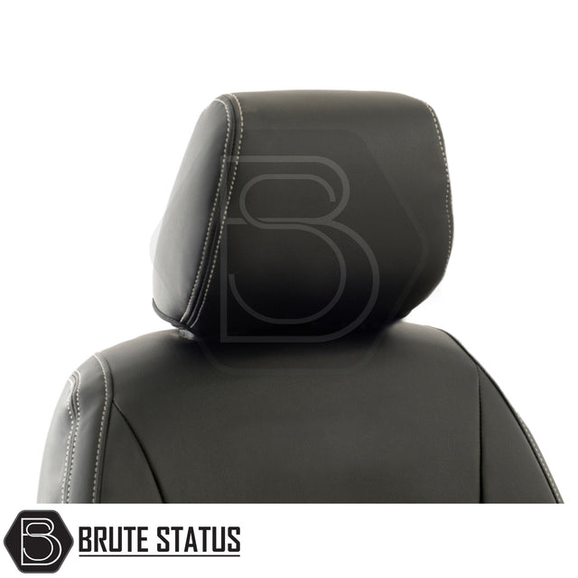 Ford Ranger tailored leatherette seat cover with headrest, designed for 2012-2022 models, featuring premium materials and custom fit for enhanced interior protection.