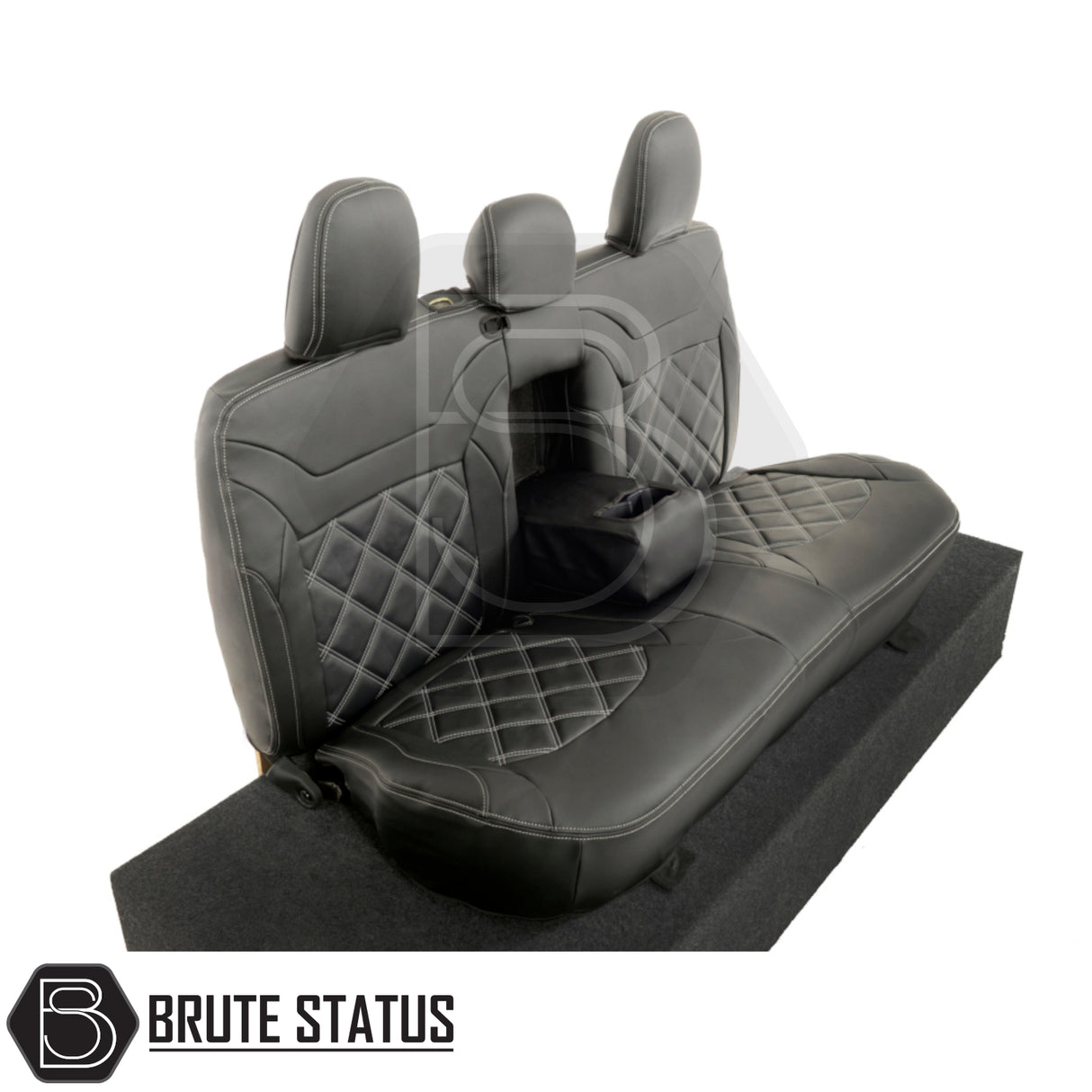 Mitsubishi L200 2015-2021 Series 5 & 6 Barbarian Tailored Leatherette Seat Covers, featuring precise fit and premium foam-backed leatherette.