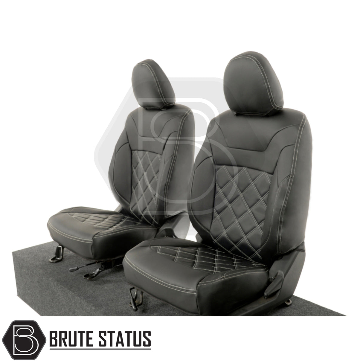 Mitsubishi L200 2015-2021 Series 5 & 6 Barbarian leatherette seat covers with Bentley stitch, tailored for precision fit and premium protection.