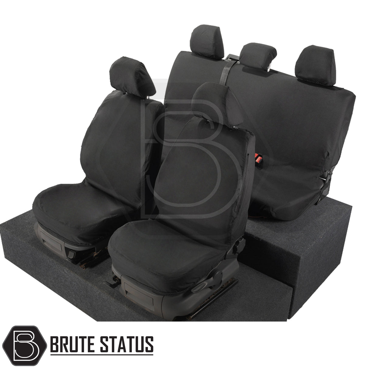 Volkswagen Amarok 2010-2022 Double Cab Cotton-Backed PU Seat Covers, tailored and durable, providing snug fit and protection for vehicle seats.