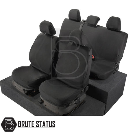 Volkswagen Amarok 2010-2022 Double Cab Cotton-Backed PU Seat Covers, tailored and durable, providing snug fit and protection for vehicle seats.