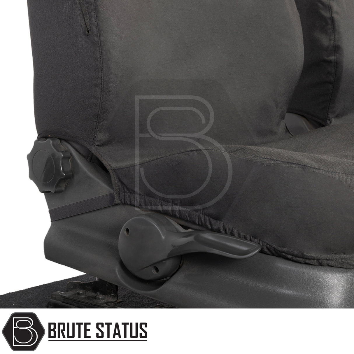 Volkswagen Amarok 2010-2022 Double Cab Cotton-Backed PU Seat Cover, featuring a close-up of the tailored, durable handle and seat detail.