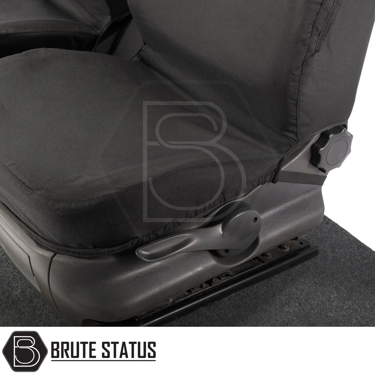 Volkswagen Amarok 2010-2022 Double Cab Cotton-Backed PU Seat Covers, featuring tailored fit with durable, waterproof material and black handle for pick-up truck customization.