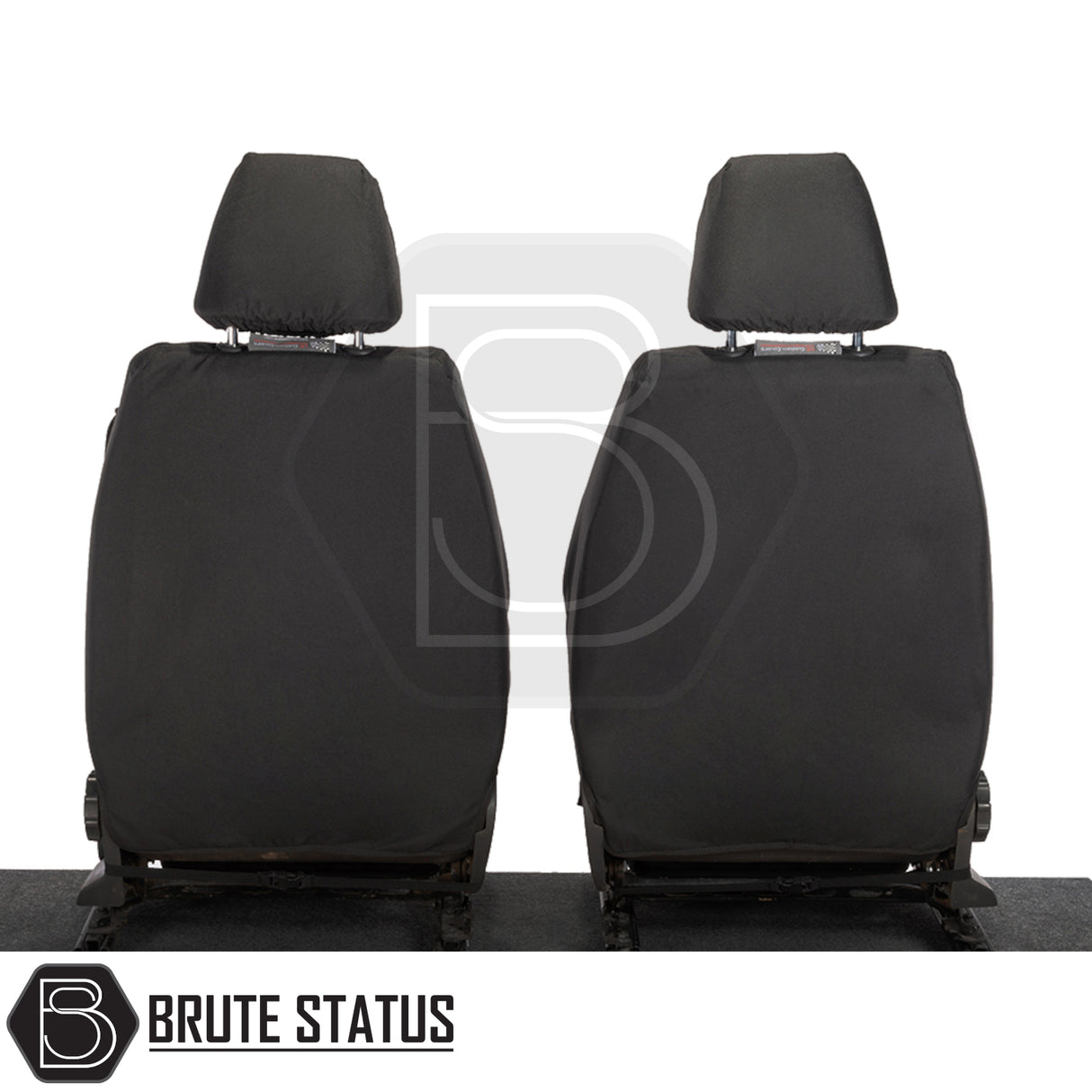 Volkswagen Amarok 2010-2022 Double Cab Cotton-Backed PU Seat Covers, tailored fit, shown on front seats, emphasizing durability and premium protection.