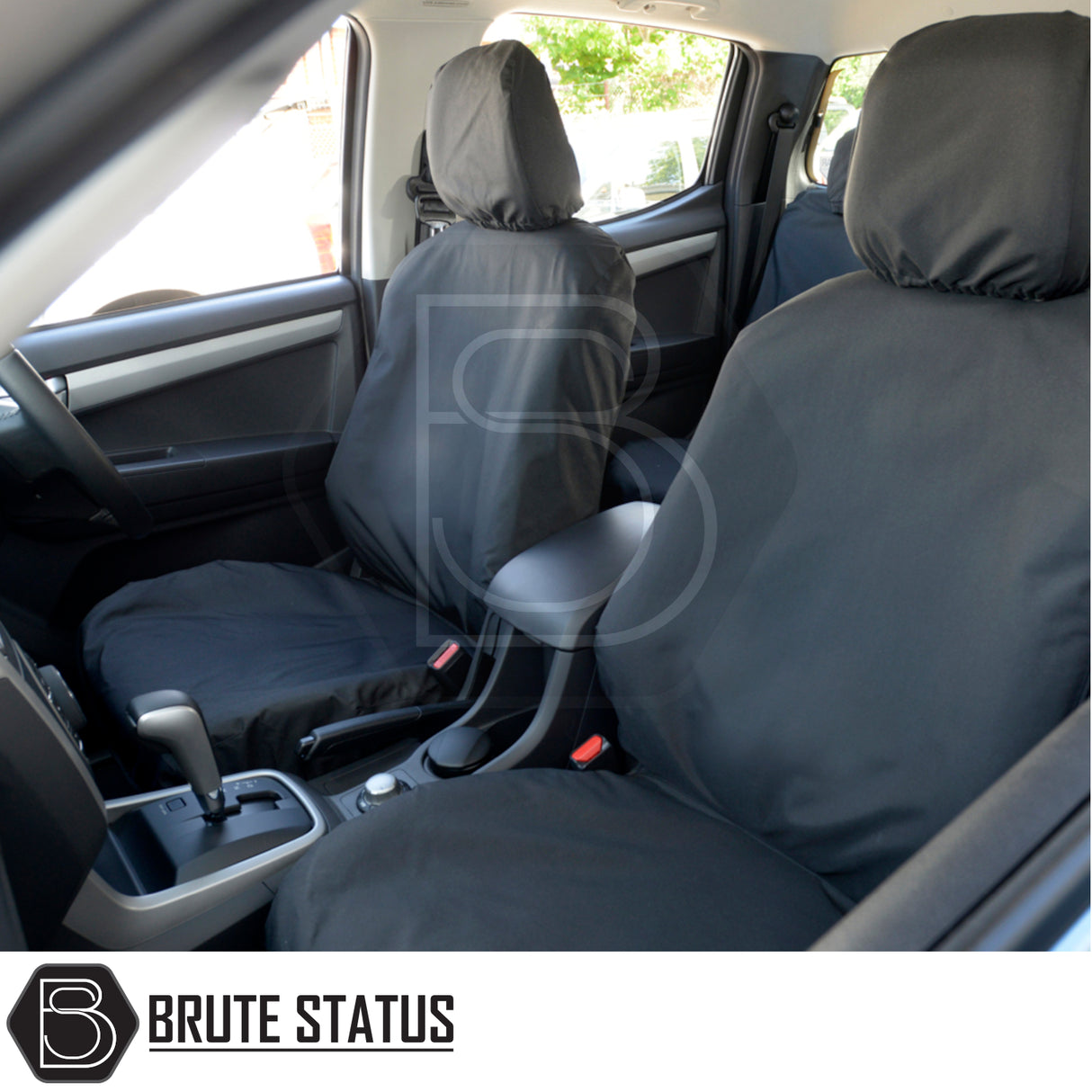 Isuzu D-Max 2012-2020 Double Cab Cotton-Backed PU Seat Covers, tailored for precise fit, enhancing protection and style with waterproof, durable materials.
