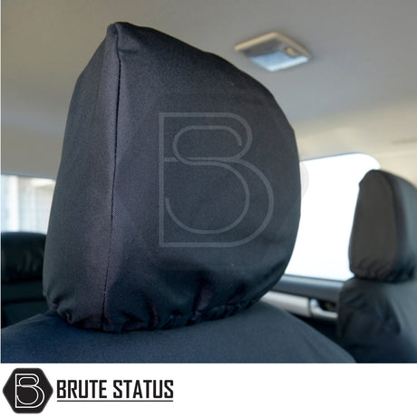 Isuzu D-Max 2012-2020 Double Cab Cotton-Backed PU Seat Covers, custom-tailored for precise fit, featuring durable materials and waterproof protection for enhanced vehicle interior.