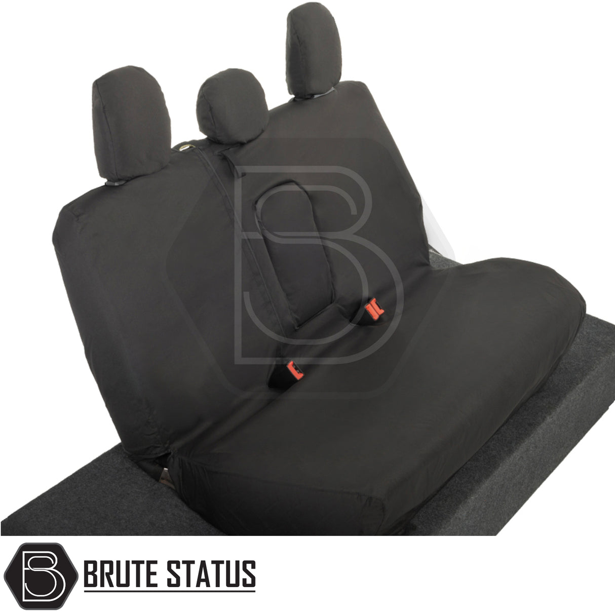 Mitsubishi L200 2015-2021 Series 5 Double Cab Seat Covers, tailored fit with three headrests, premium waterproof polyester for truck interiors.