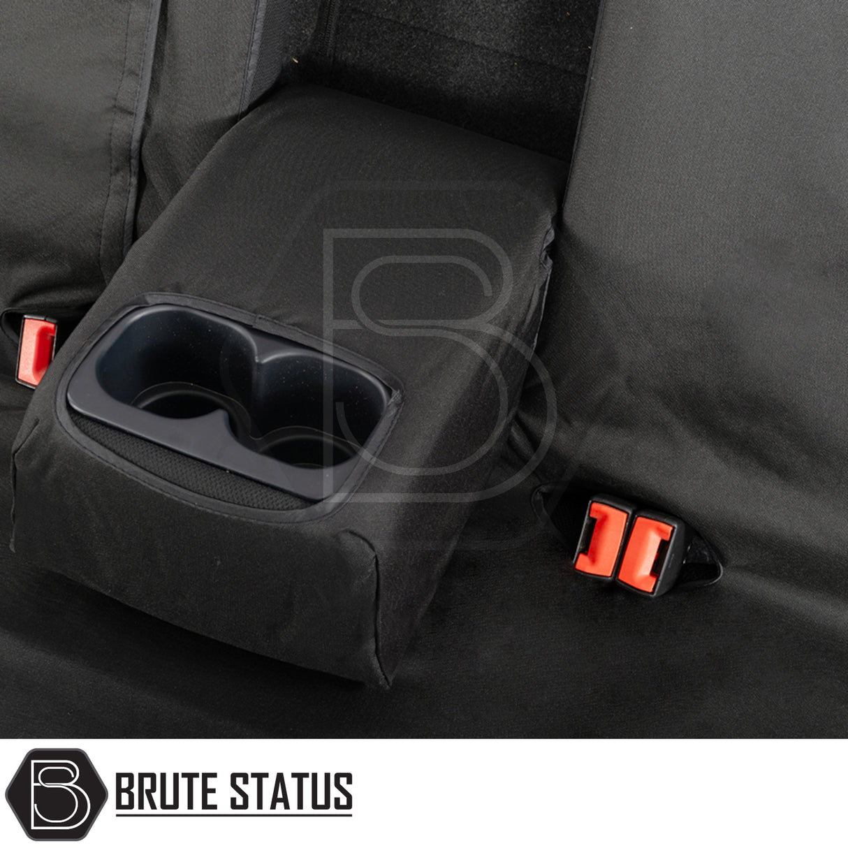 Mitsubishi L200 2015-2021 seat covers, tailored fit, waterproof, durable materials, shown in a car interior, highlighting custom design for precise coverage.