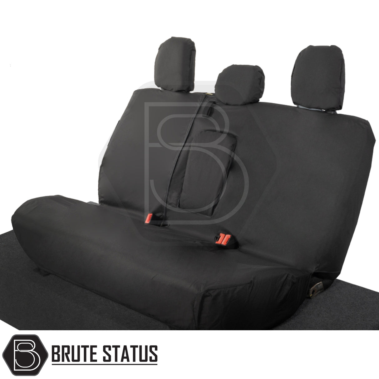 Mitsubishi L200 2015-2021 seat covers tailored for Double Cab, featuring three headrests and durable, waterproof PU material for enhanced protection and style.