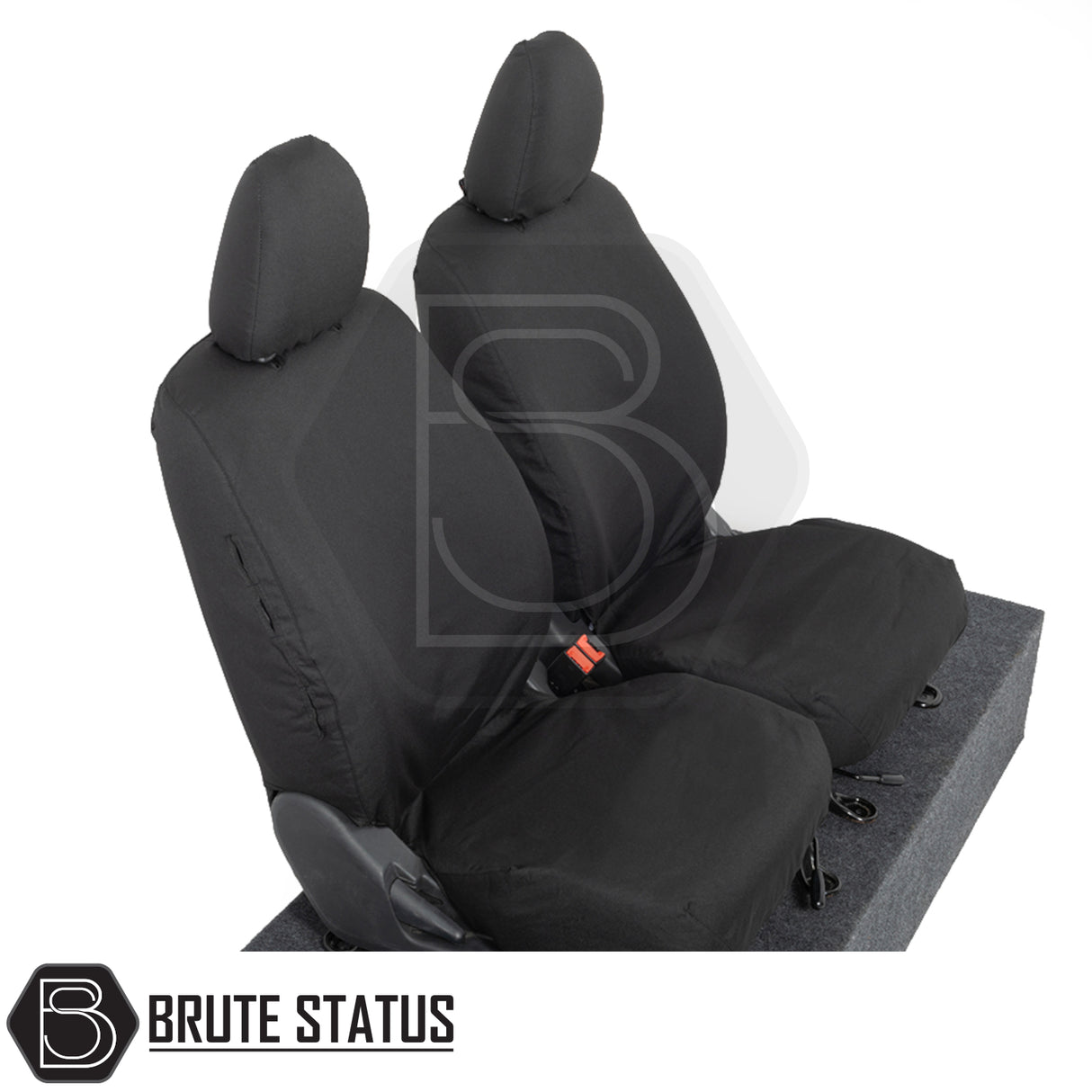 Mitsubishi L200 2015-2021 Series 5 Double Cab Cotton-Backed PU Seat Covers, featuring tailored fits with headrests for enhanced vehicle protection and style.