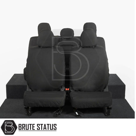 Fiat Fullback 2016-2019 Double Cab Cotton-Backed PU Seat Covers with headrests, tailored for precise fit and protection, enhancing vehicle interior with premium materials.