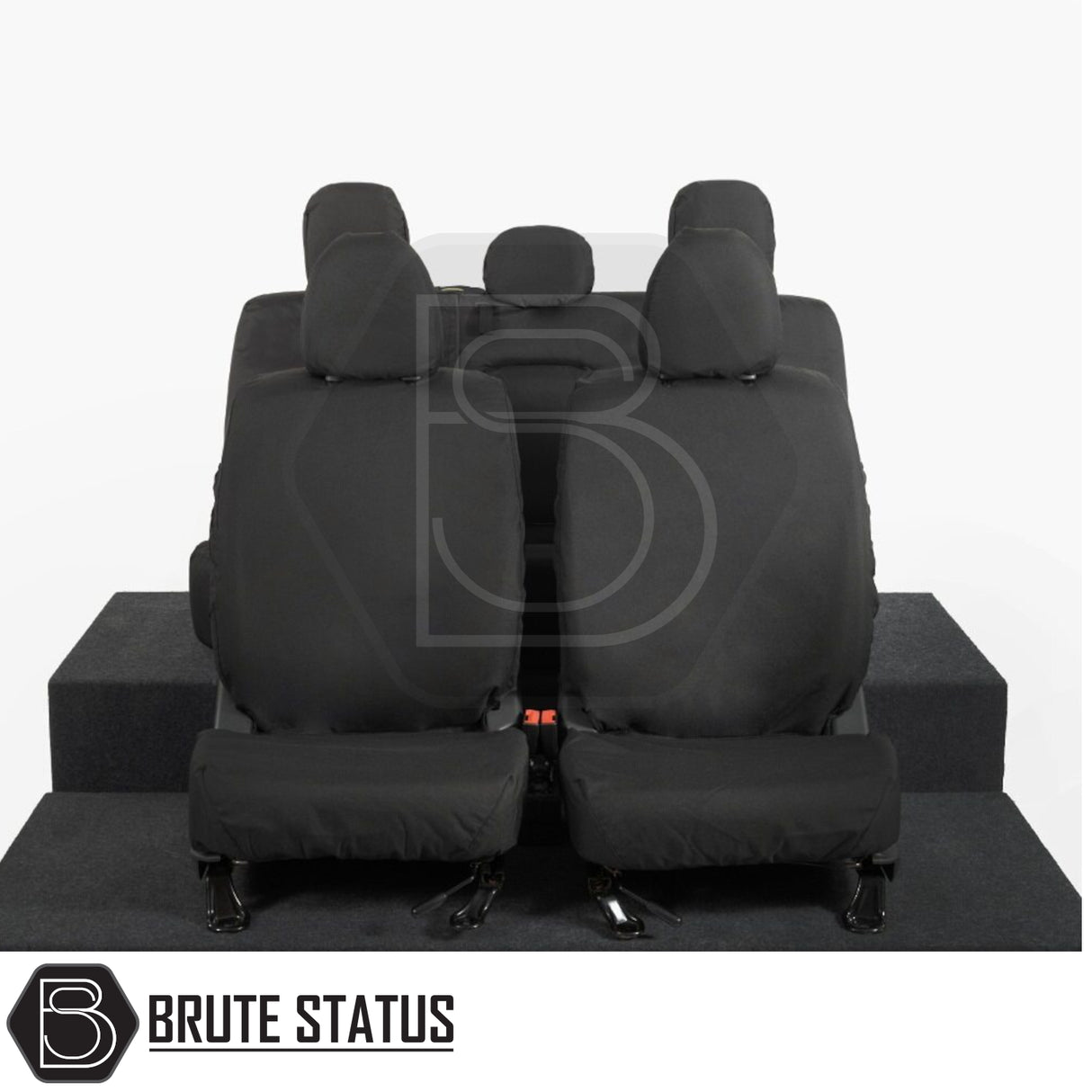 Mitsubishi L200 2015-2021 Series 5 Double Cab Cotton-Backed PU Seat Covers, tailored for precise fit and protection, enhancing your truck's interior style.
